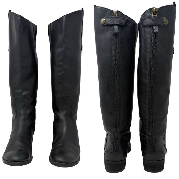 Sam Edelman Penny Riding Boot Womens size 7 Black Leather - Picture 5 of 16